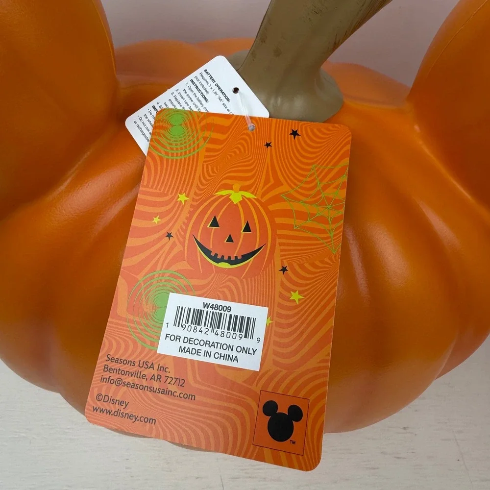 Disney Mickey Minnie Mouse Light Up Pumpkin Halloween Decor Set Orange - Picture 12 of 16